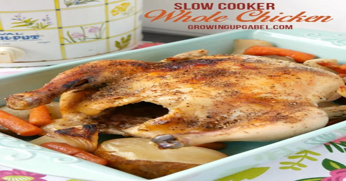 slow cooker stuffed whole chicken